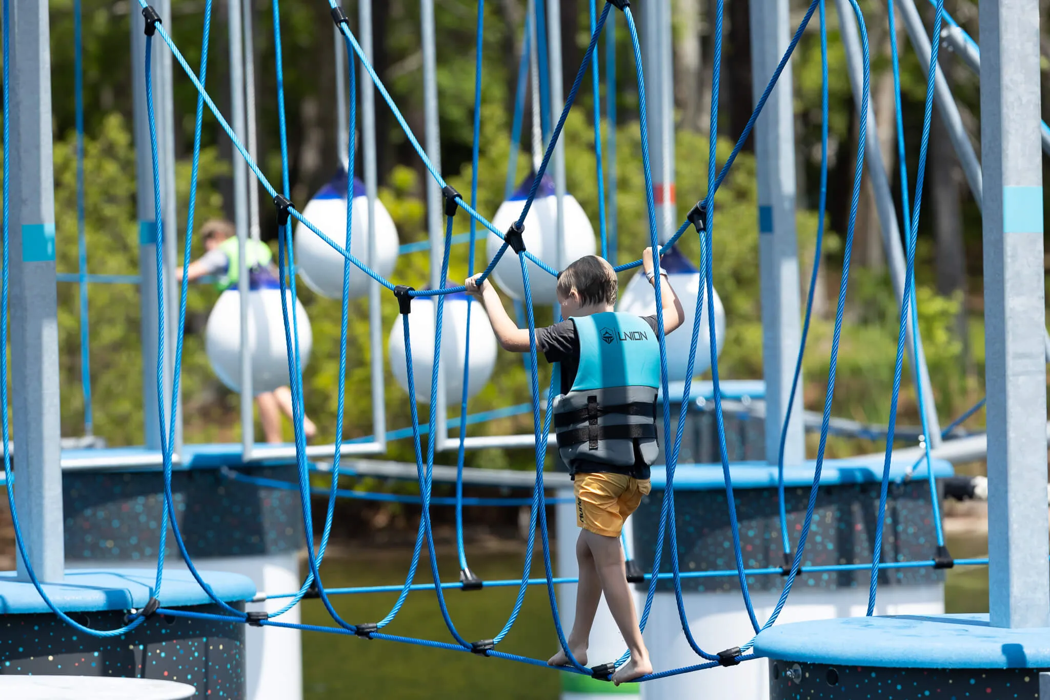 Ropes course with zipline